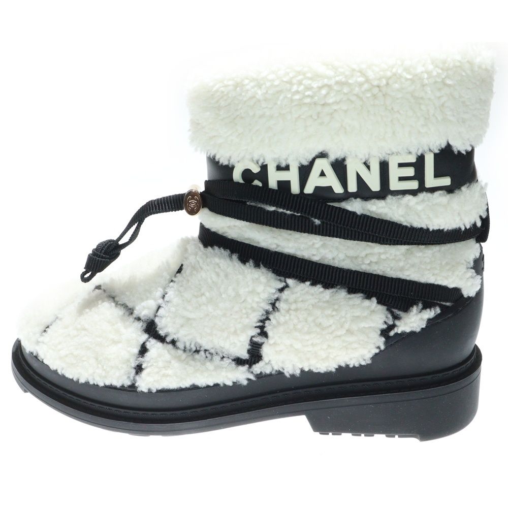 CHANEL (シャネル) Shearling Mutton COCO Mark Boa Snow G35342