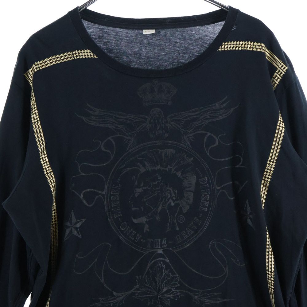DIESEL (ディーゼル) フロントグラフィックプリント 長袖Tシャツ