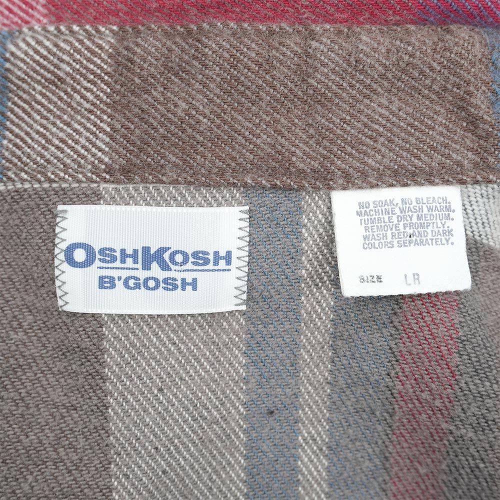オシュコシュ OSHKOSH 70 s 70年代 ヘビーネルシャツ 旧タグ プリントネル MADE IN USA アメカジ ヴィンテージ アメリカ製 古着 メンズ シャツ ブラウン系 チェック柄 L