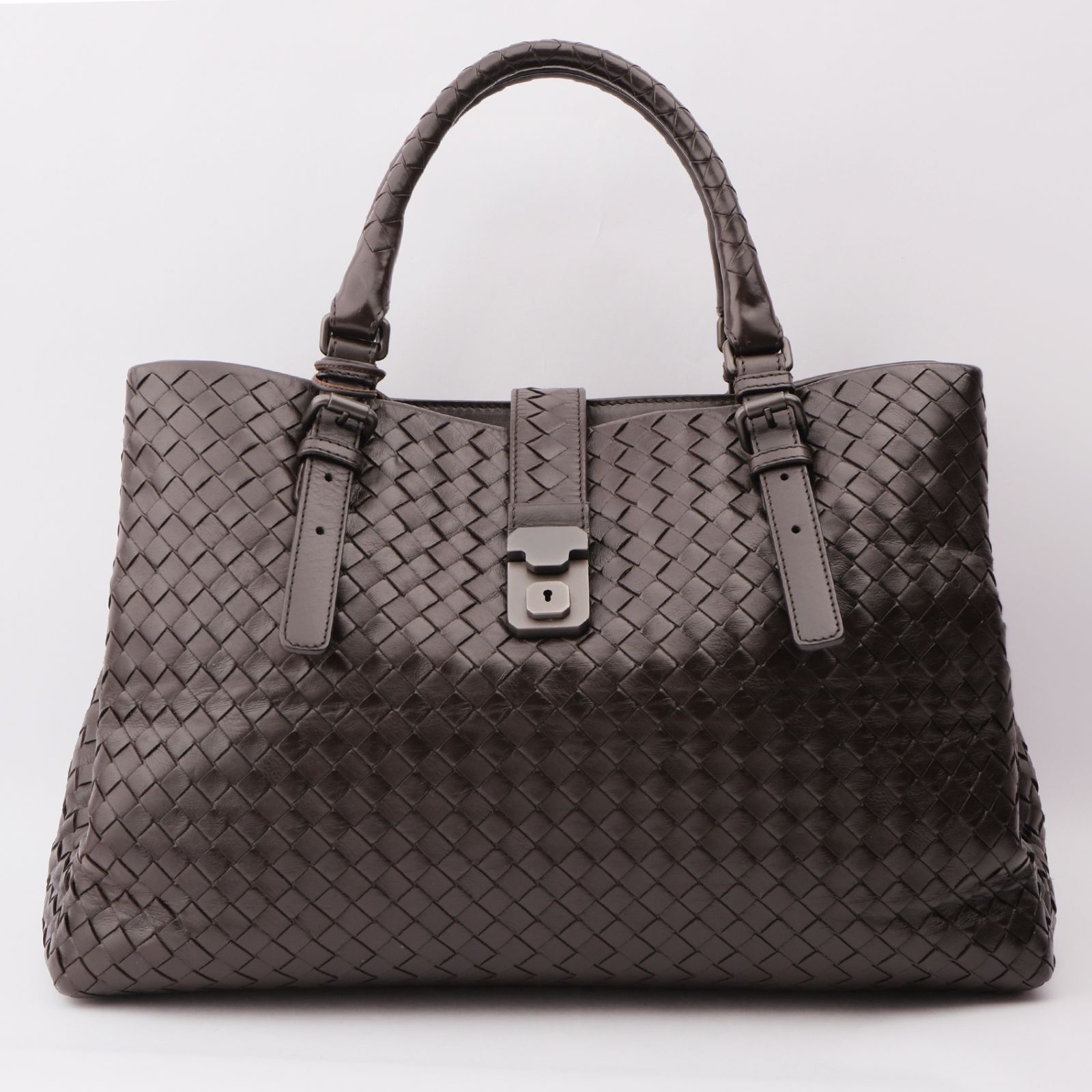 ボッテガヴェネタ イントレチャート ローマ レザー ハンドバッグ