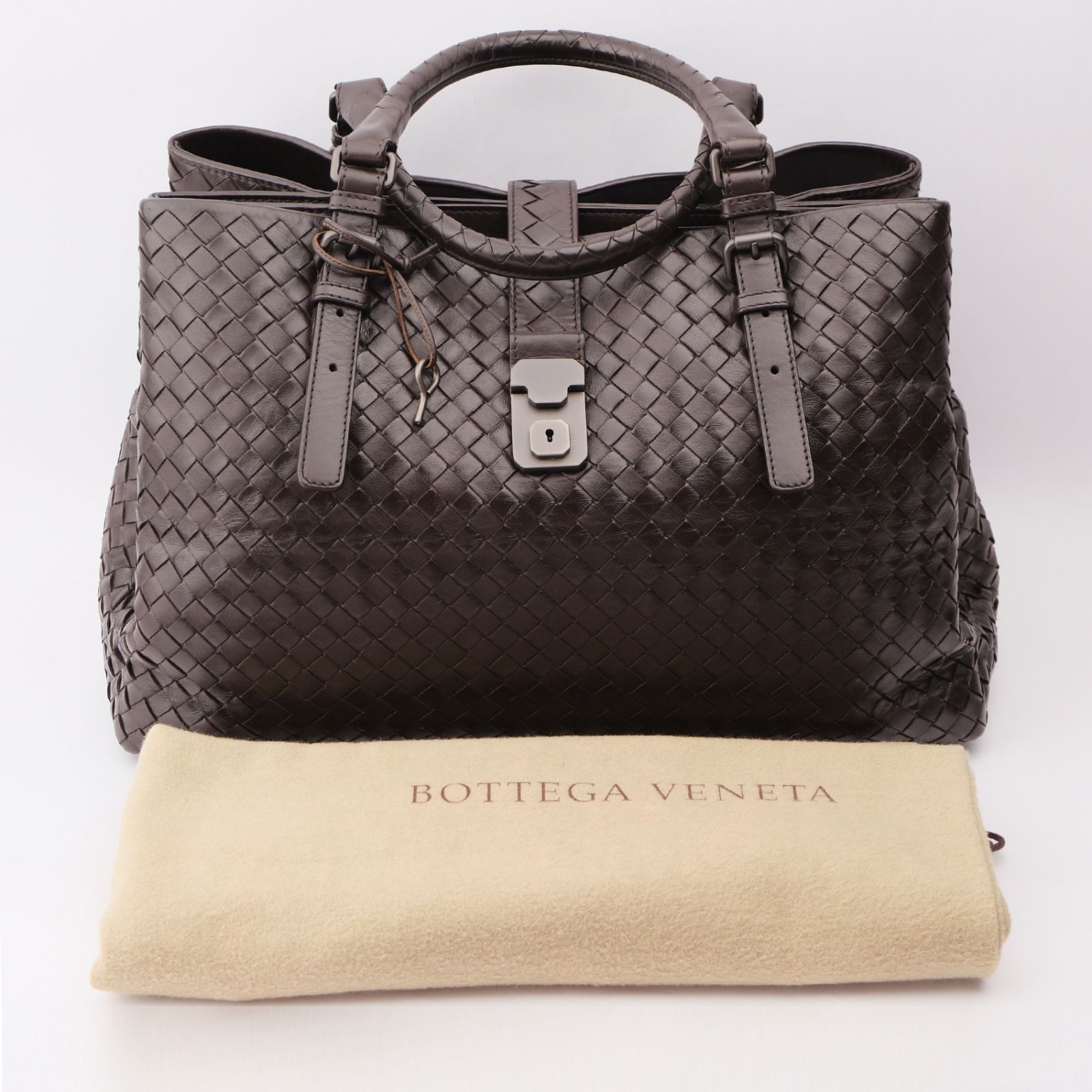 ボッテガヴェネタ イントレチャート ローマ レザー ハンドバッグ