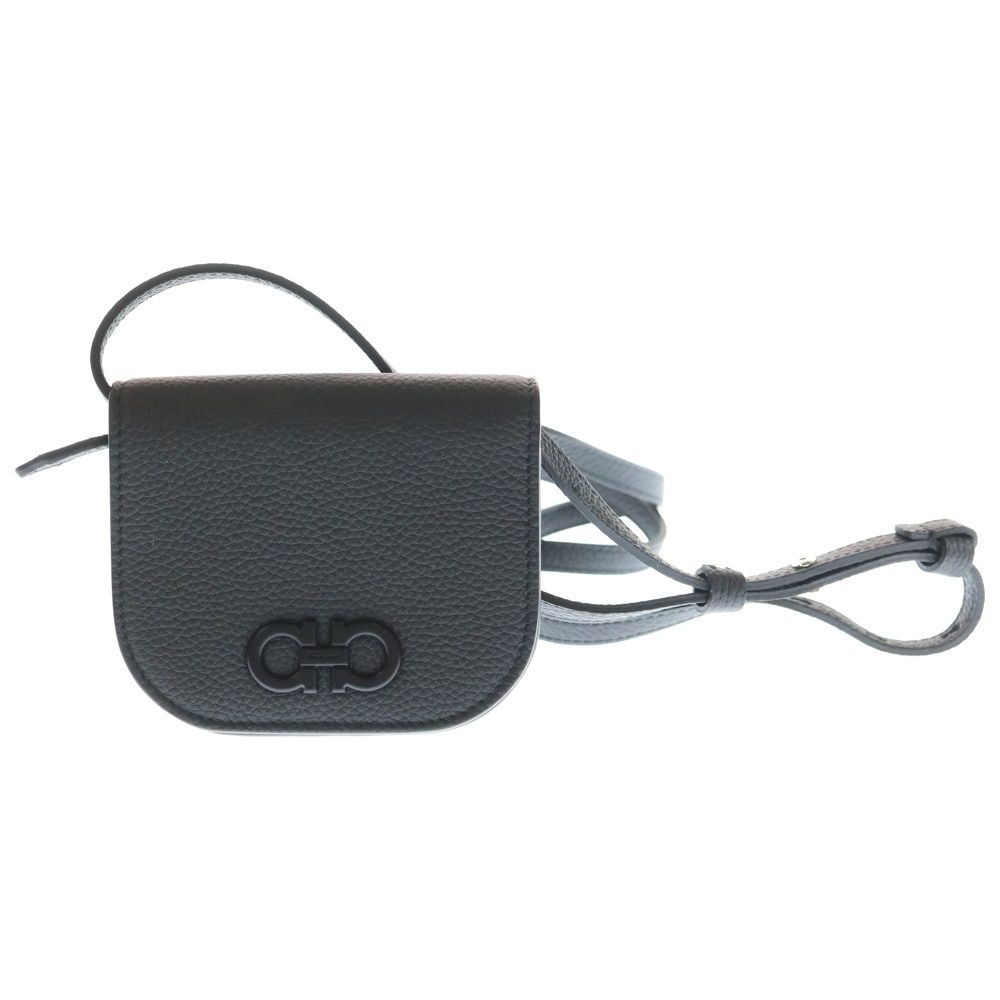 【未使用級】サルヴァトーレフェラガモ アクセサリーポーチ 黒 レザー ガンチーニ 極美品】サルヴァトーレフェラガモ アクセサリーポーチ ガンチーニ