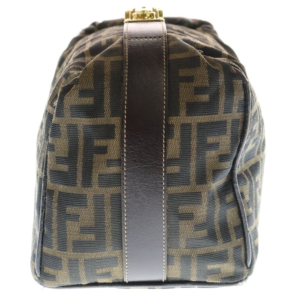 FENDI (フェンディ) FF ズッカ柄 レザー切替キャンバスバニティバッグ
