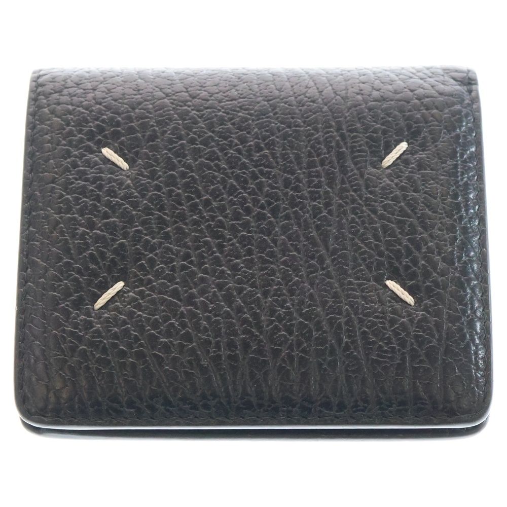 Maison Margiela 0 (メゾンマルジェラ) ステッチ 二つ折り財布 ウォレット ブラック レザー