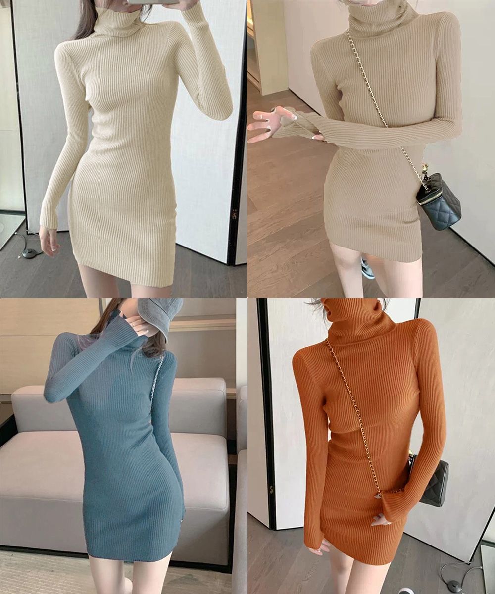 ニットワンピース ミニ タイトワンピース - メルカリ