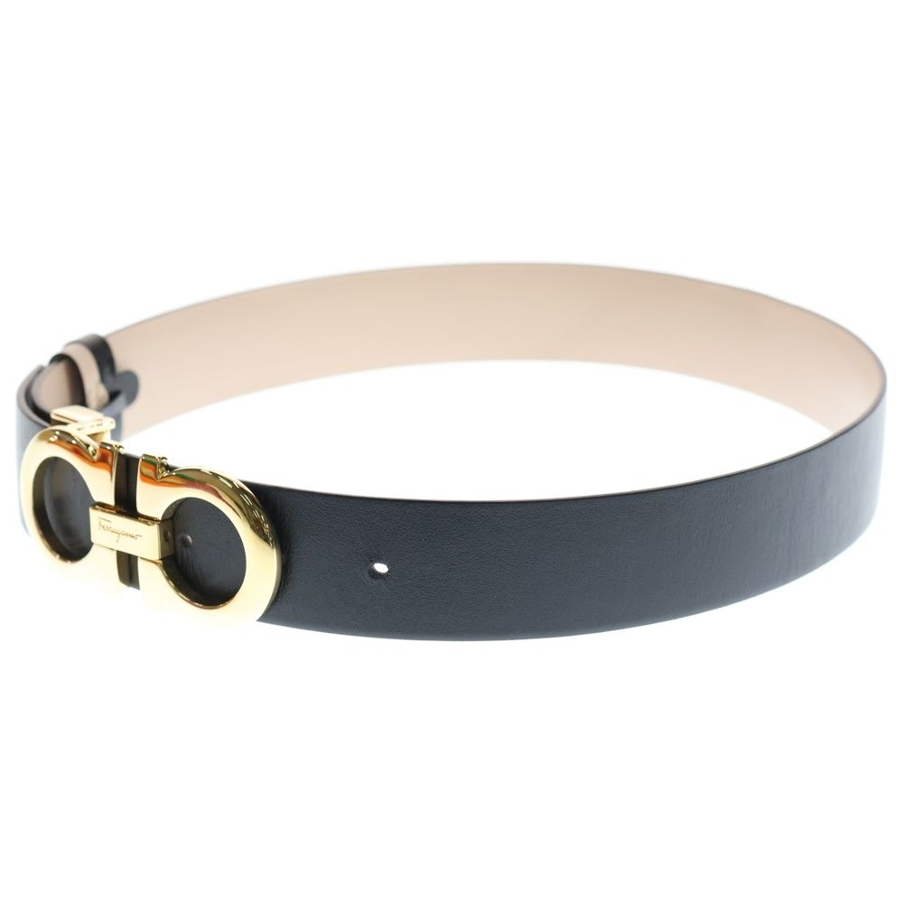 Salvatore Ferragamo サルヴァトーレ フェラガモ ガンチーニ ベルト リバーシブル ブラック ベージュ レザー