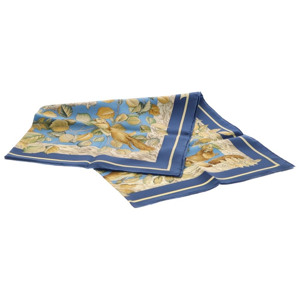 HERMES (エルメス) カレ90 CASSE NOISETTE くるみ割り スカーフ ブルー