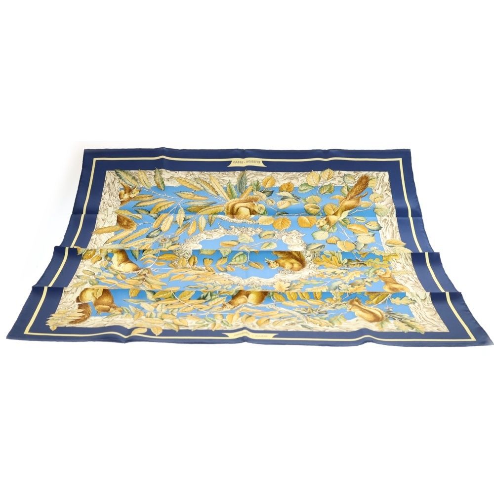 HERMES (エルメス) カレ90 CASSE NOISETTE くるみ割り スカーフ ブルー