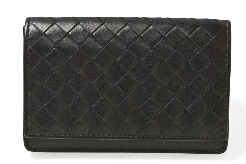 ボッテガヴェネタ カードケース 名刺入れ BOTTEGA VENETA イントレチャート レザー ブラック 174646