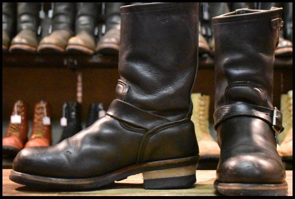 7 5 D PT 83 縦羽タグ 85年 刻印 レッドウィング 2268 エンジニア ブラッククローム スチールトゥ ブーツ redwing FK 302