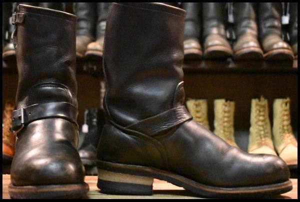 7 5 D PT 83 縦羽タグ 85年 刻印 レッドウィング 2268 エンジニア ブラッククローム スチールトゥ ブーツ redwing FK 302