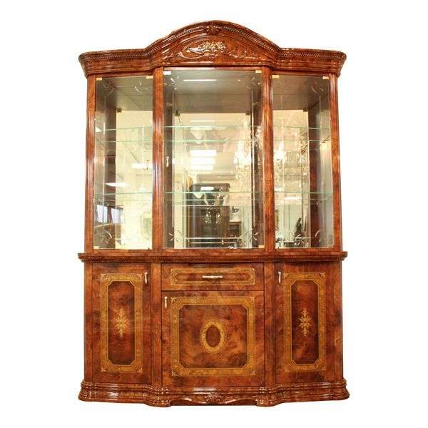 サルタレッリ アマルフィ 3ドア キャビネット カップボード 食器棚 ガラスキャビネット ウォールナット Saltarelli Amalfi イタリア