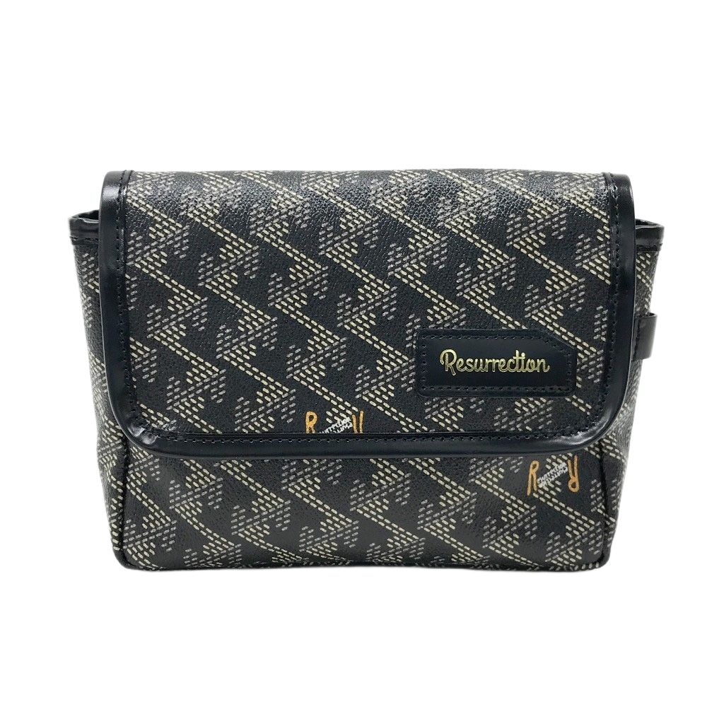 レザレクション アイクスNo.2 2 WAYボディバッグ ウエストポーチ 総柄 ブラック系 ゴルフウェア ストスト