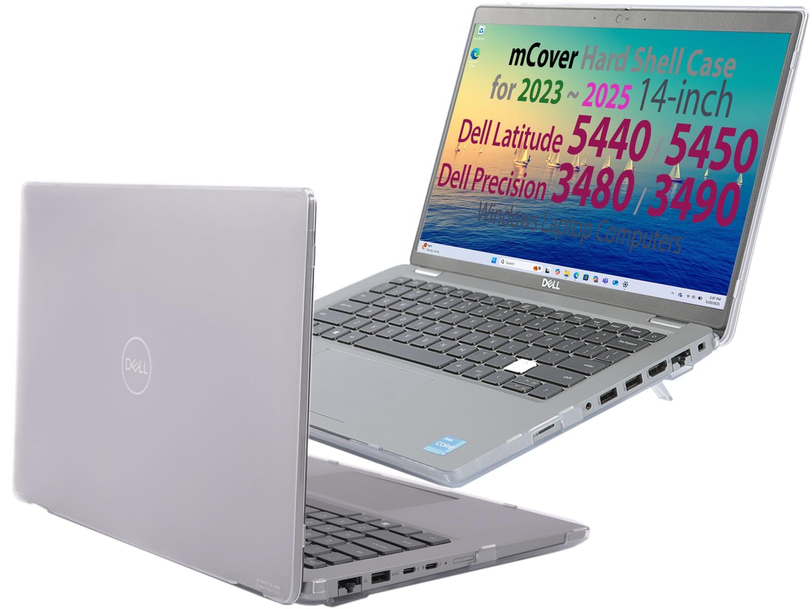 mCover ケース 2025 14インチ Dell Latitude 5440 5450 シリーズ Precision 3480 3490 Windows ノートブックコンピュータ 他のDellモデルには適合しません - クリア