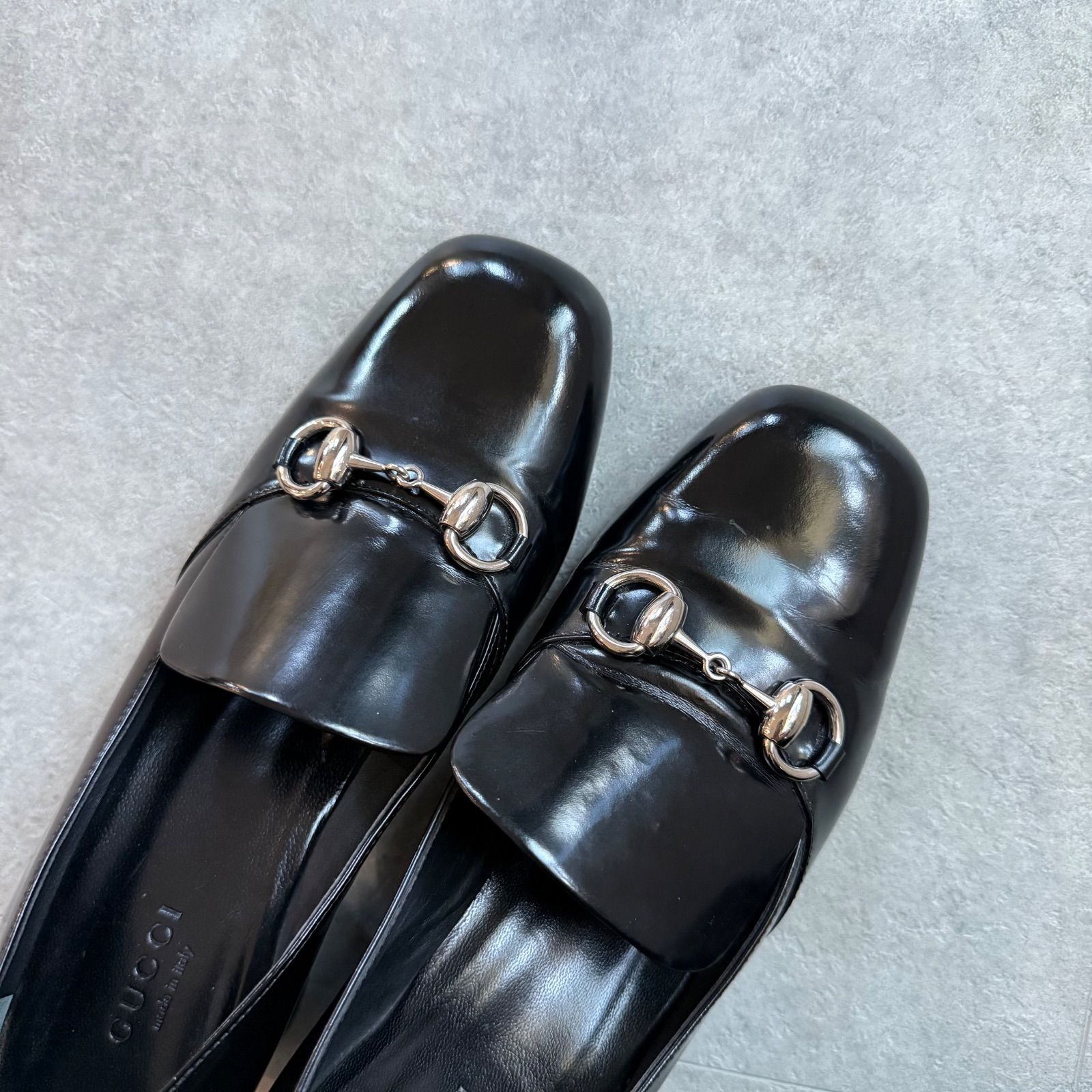 美品 GUCCI グッチ ホースビットパンプス パテントレザー ブラック