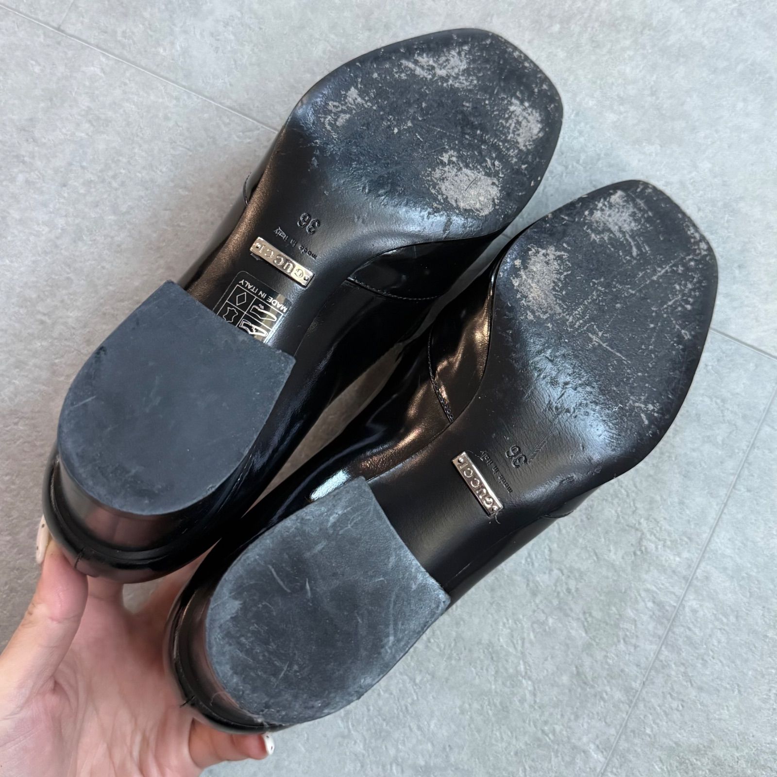  GUCCI グッチ ホースビットパンプス パテントレザー ブラック シルバー金具 黒 36 レディース靴 23 cm ハイヒール パンプス パンプス