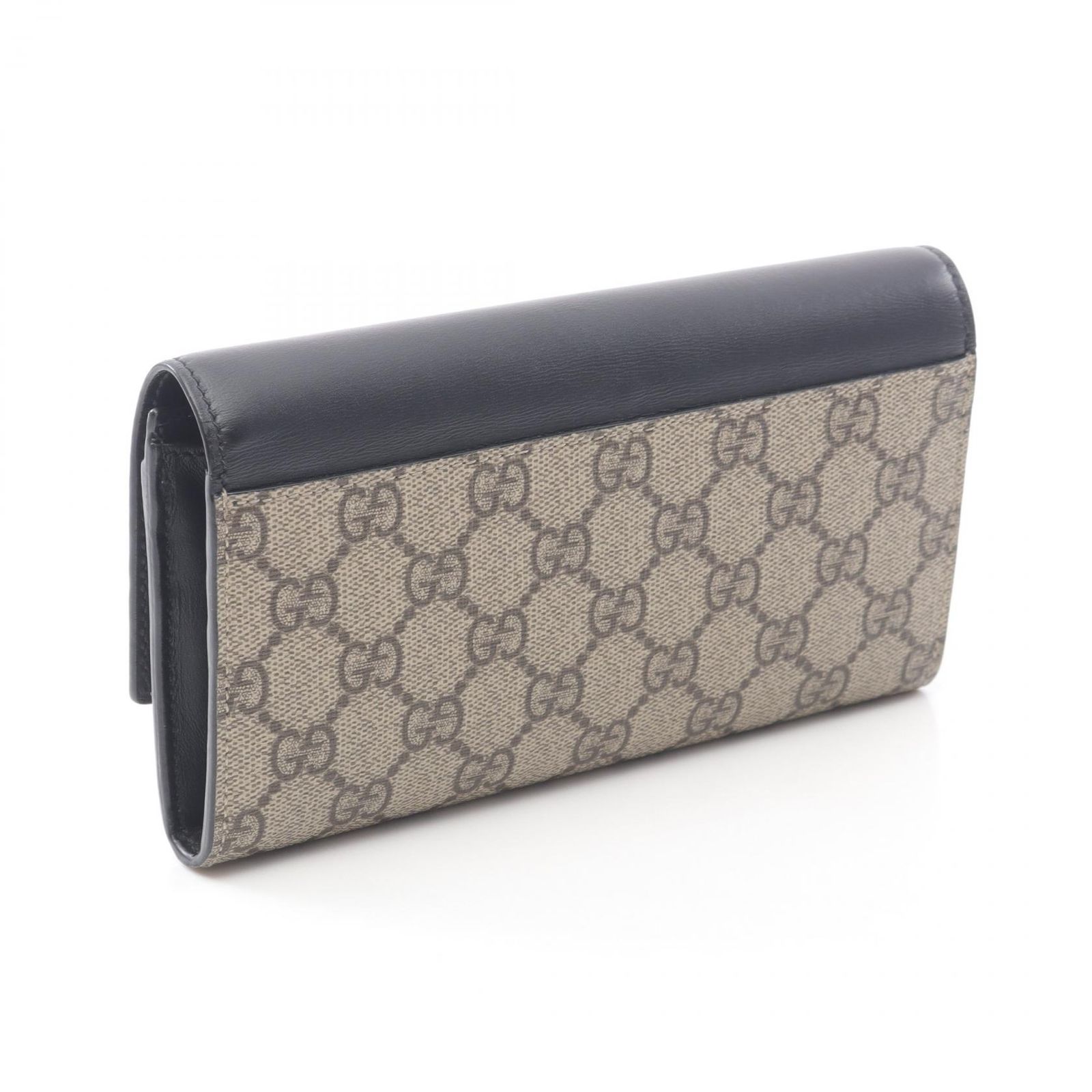 グッチ GUCCI 二つ折り長財布 GGスプリーム 779785 ブラック/ベージュ