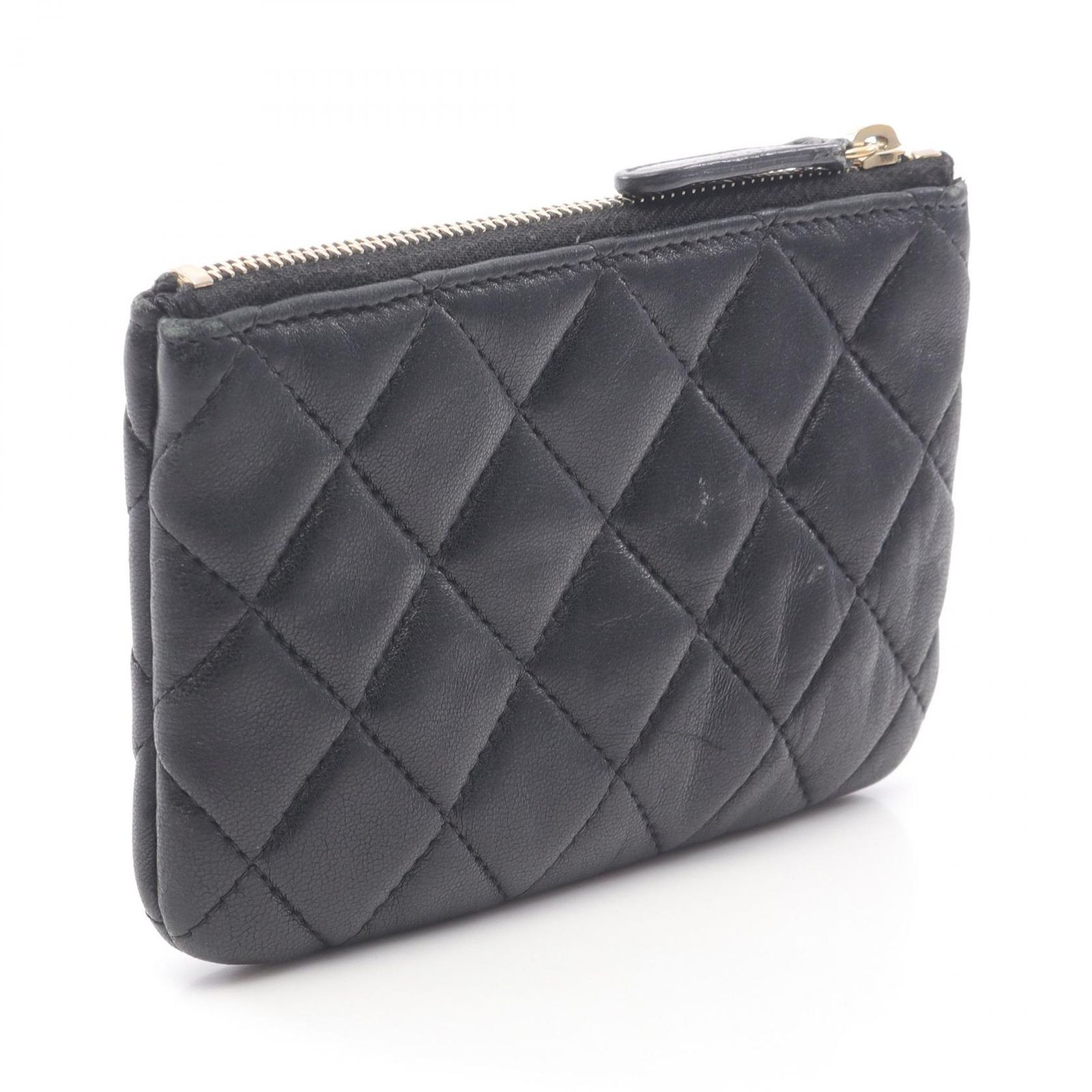 シャネル CHANEL ポーチ マトラッセ アイコン ブラック ラムスキン（羊