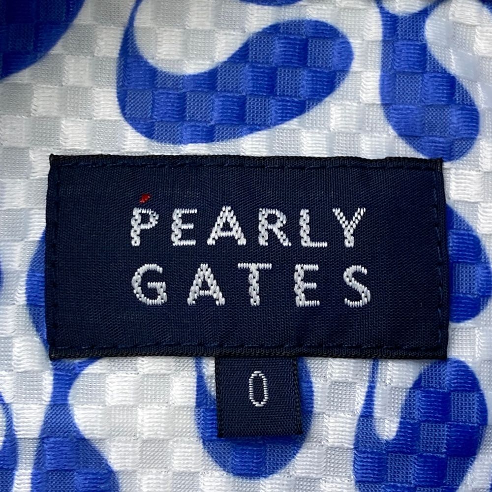 サイズ：0 PEARLY GATES パーリーゲイツ 2024年モデル 袖フリル 半袖ポロシャツ 総柄 ネイビー系 [240101574421] ゴルフウェア レディース ストスト サイズ：0 PEARLY GATES パーリーゲイツ 2024年モデル 袖フリル 半袖