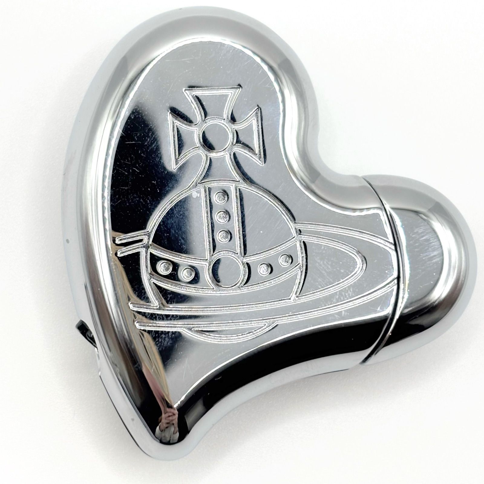 Vivienne Westwood ヴィヴィアンウエストウッド ハートシェイプ オーブ ロゴ ガスライター 喫煙具 ガンメタ クローム シルバー系