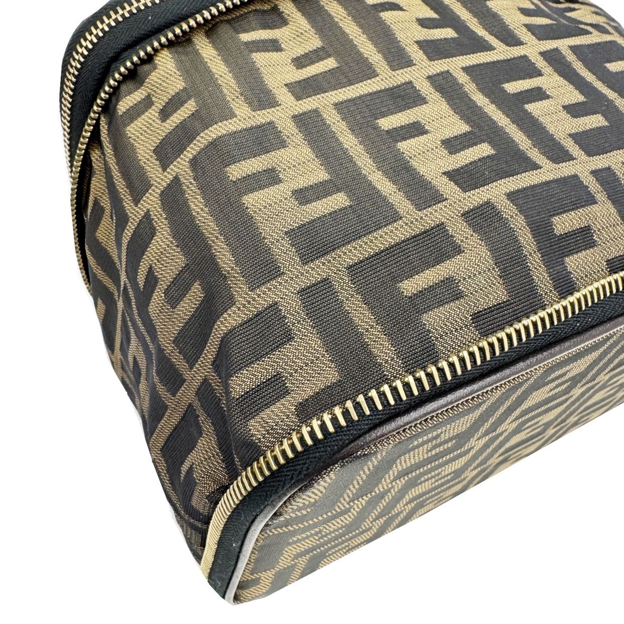 FENDI フェンディ ズッカ バニティバッグ 折りたたみ ナイロン レザー