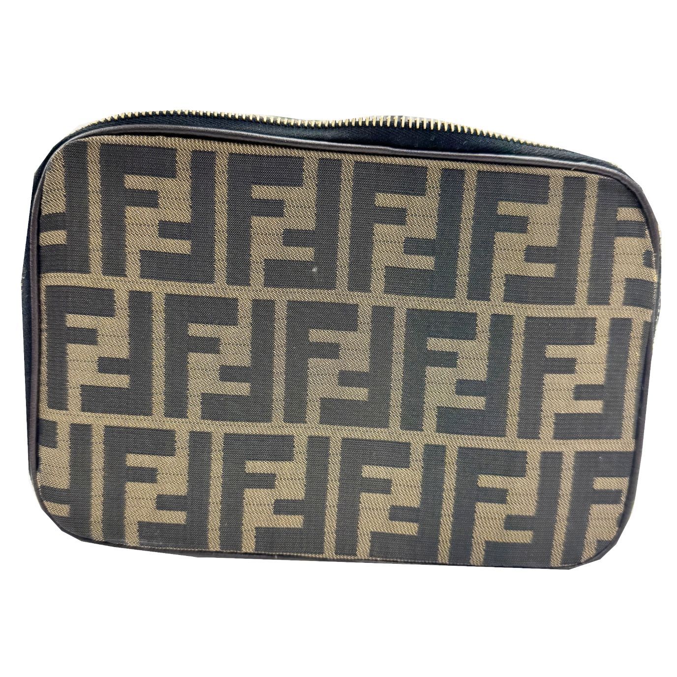 FENDI フェンディ ズッカ バニティバッグ 折りたたみ ナイロン レザー