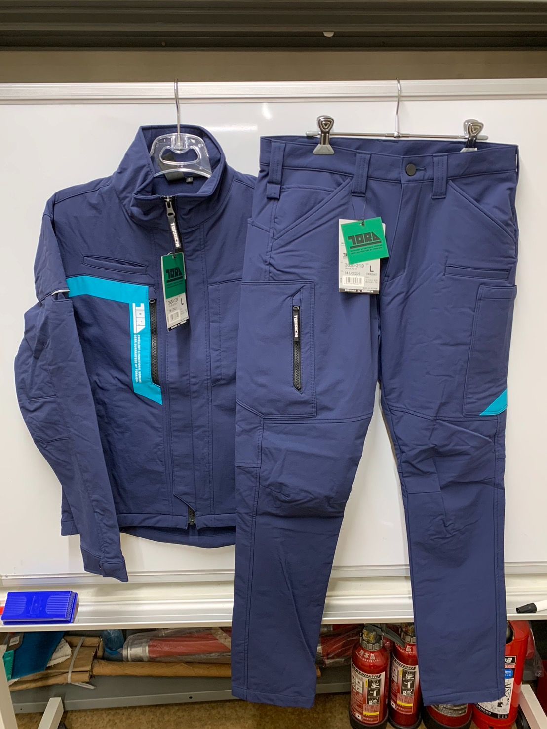 寅壱 3630-124 3630-219 上下セット Lサイズ 14 濃コン 作業服 ストレッチワークウェア カーゴパンツ 作業着 ストレッチパンツ