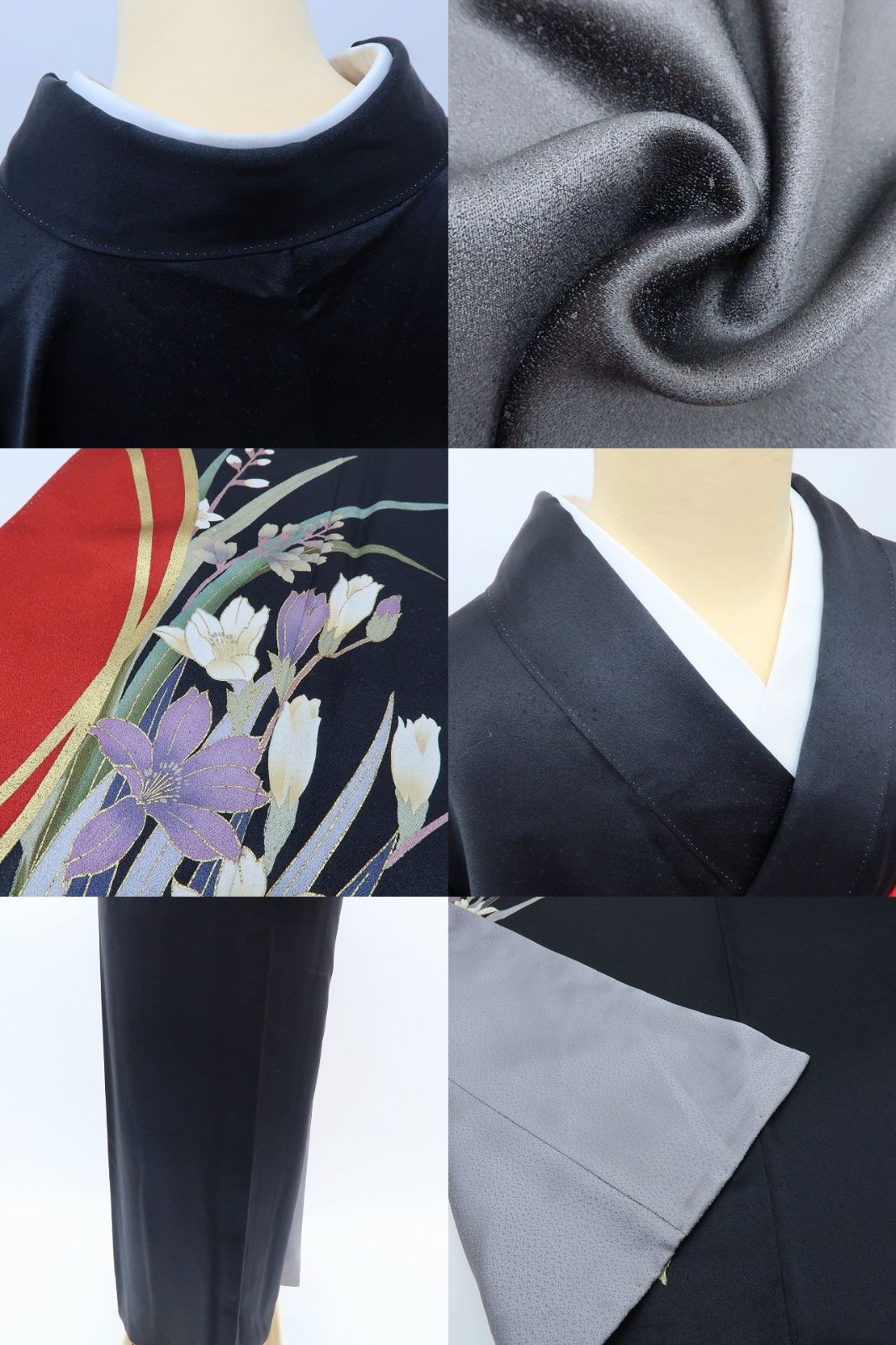 百華❀Y4072◇美品未着用 正絹 金駒刺繡 蘭 牡丹 蝶 仕付け糸付 手縫い