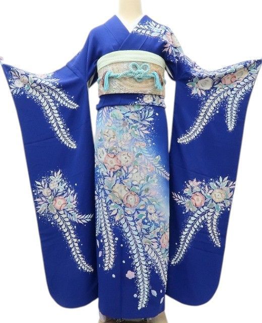 早い者勝ち❗️お仕立て上り　高級振袖　正絹　辻ヶ花絞り　美品　長襦袢サービス 百華❀Y4073◇正絹 翠山工房 桐屋の辻が花 絞り 手縫い仕立て 成人式