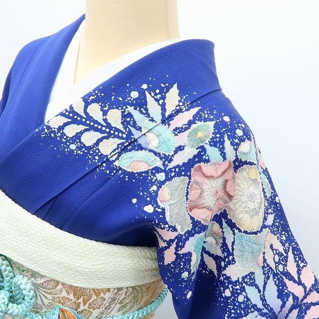 百華❀Y4073◇正絹 翠山工房 桐屋の辻が花 絞り 手縫い仕立て 成人式