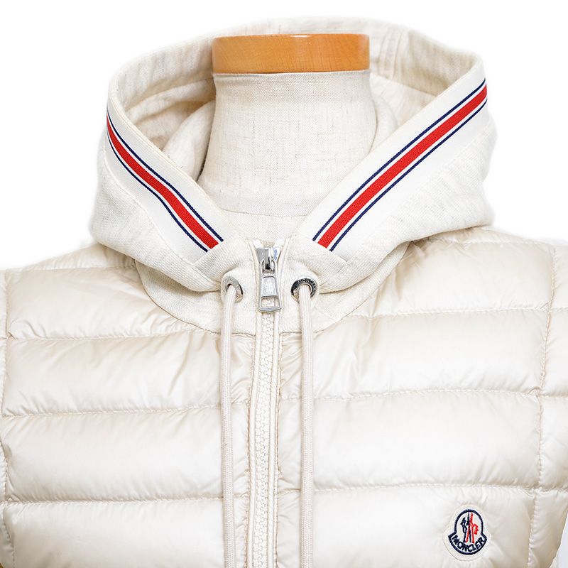 モンクレール MAGLIA GILET ダウンベスト アイボリー レディース S