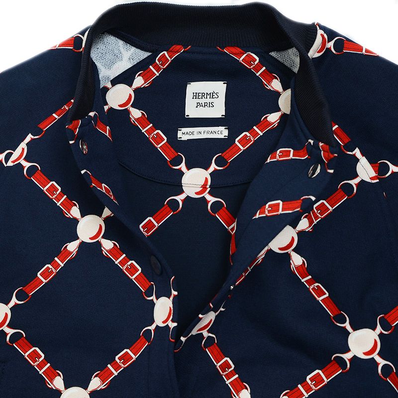 エルメス グラン トゥラララ ブルゾン コットン ネイビー レディース