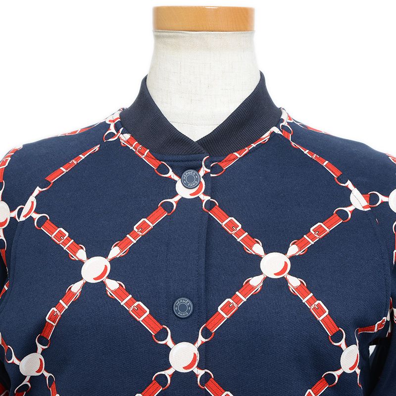 エルメス グラン トゥラララ ブルゾン コットン ネイビー レディース