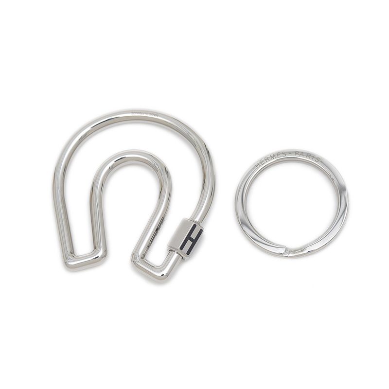 エルメス フェール ア シュバル キーホルダー メタル シルバー