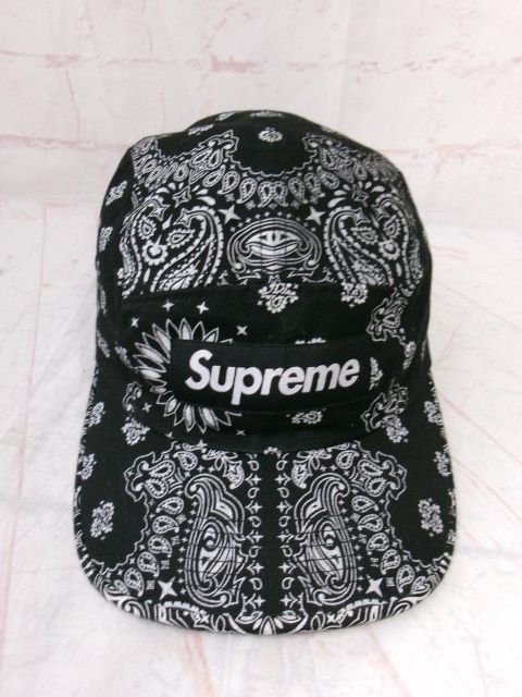 中古】Supreme ｼｭﾌﾟﾘｰﾑ Bandana Camp Cap ｷｬｯﾌﾟ ﾊﾞﾝﾀﾞﾅ柄 ﾎﾞｯｸｽﾛｺﾞ