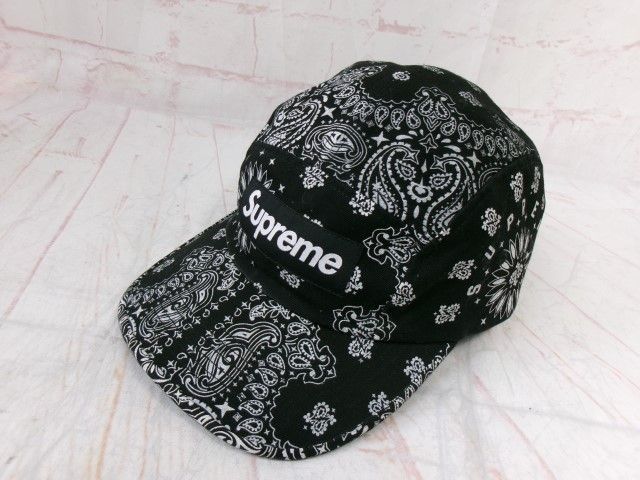 中古】Supreme ｼｭﾌﾟﾘｰﾑ Bandana Camp Cap ｷｬｯﾌﾟ ﾊﾞﾝﾀﾞﾅ柄 ﾎﾞｯｸｽﾛｺﾞ