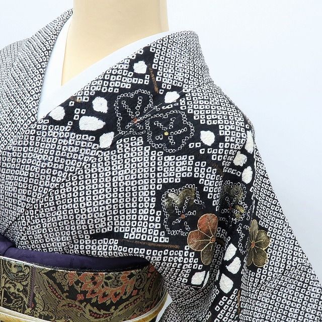 ｍ2247＊美品 正絹 総絞り 手縫い仕立て 訪問着 百華❀Y4075◇未着用 正絹 さが美謹製 総絞り 梅 仕付け糸付 手縫い