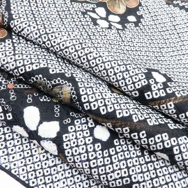 百華❀Y4075◇未着用 正絹 さが美謹製 総絞り 梅 仕付け糸付 手縫い