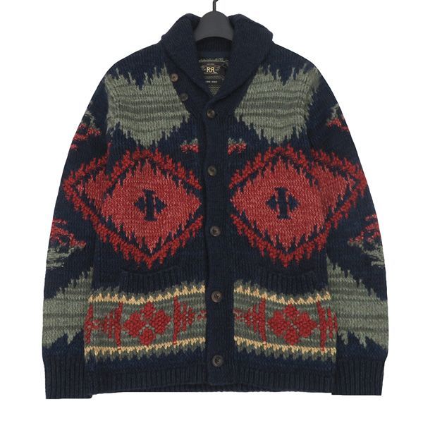 RRL cashmere knit cardigan カシミヤ ダブルアールエル ほぼ未使用】RRL ダブルアールエル 名作 HAND KNIT SHAWL CARDIGAN