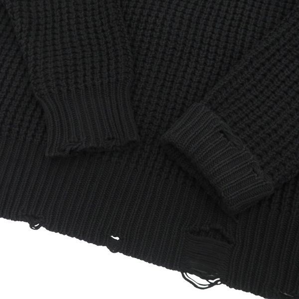 ほぼ未使用】CVTVLIST カタリスト クラッシュ加工 ロゴ刺繍 ニット