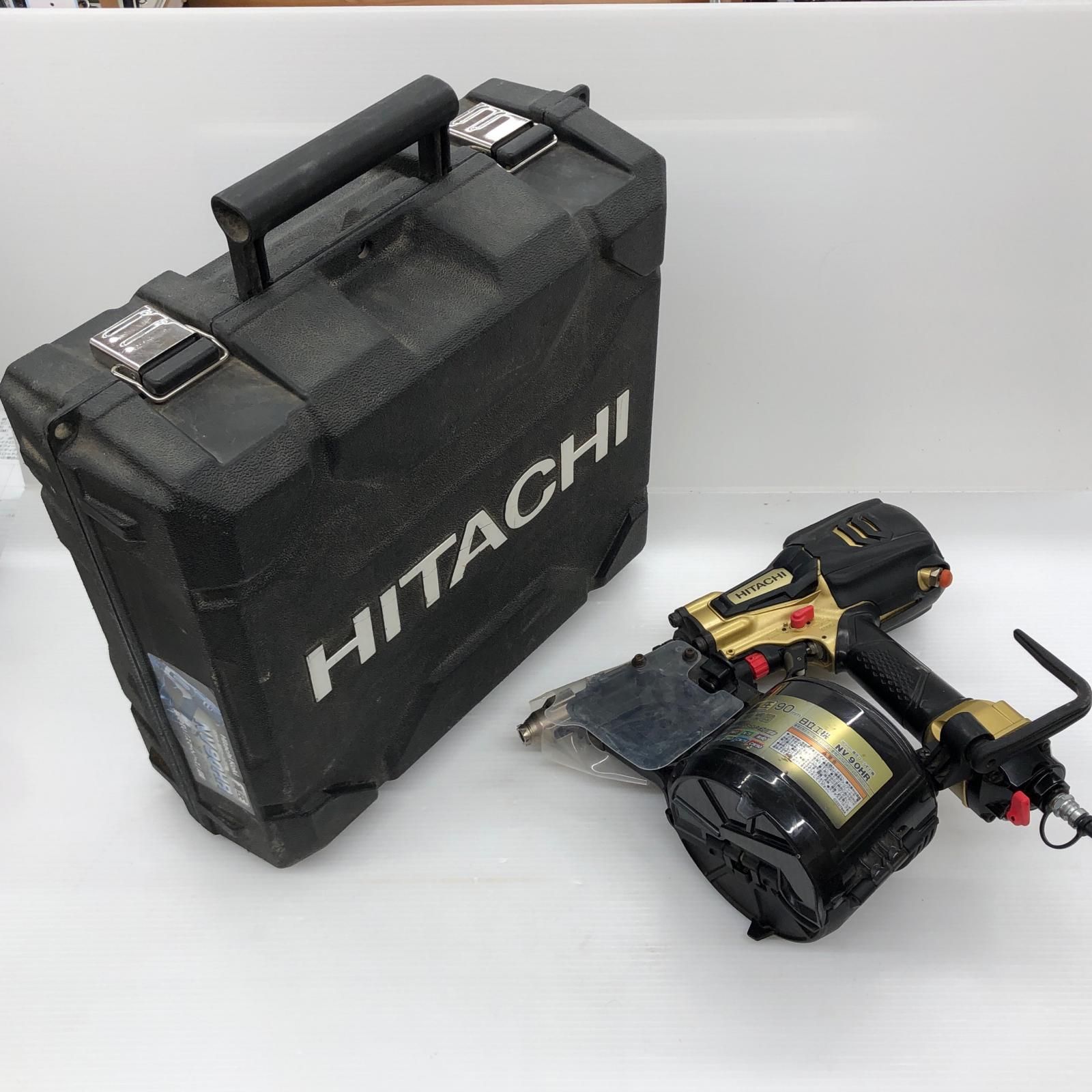 ДДHITACHI 日立 エア釘打ち 90 MM ケース付 NV HR ブラック ゴールド