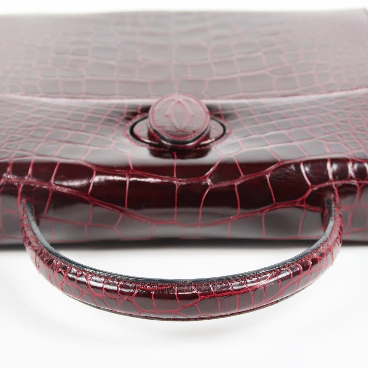 超美品】Cartier カルティエ クロコダイル ターンロック ハンドバッグ 