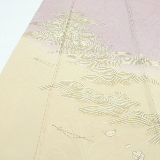 百華❀Y4079◇作家物落款 一つ紋 手縫い仕立て 大王松 トールサイズ