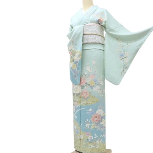 Y3652◇正絹 作家物落款 手縫い仕立て トールサイズ 訪問着 着物 百華❀Y4080◇トールサイズ 正絹 手縫い仕立て 訪問着 着物 単品