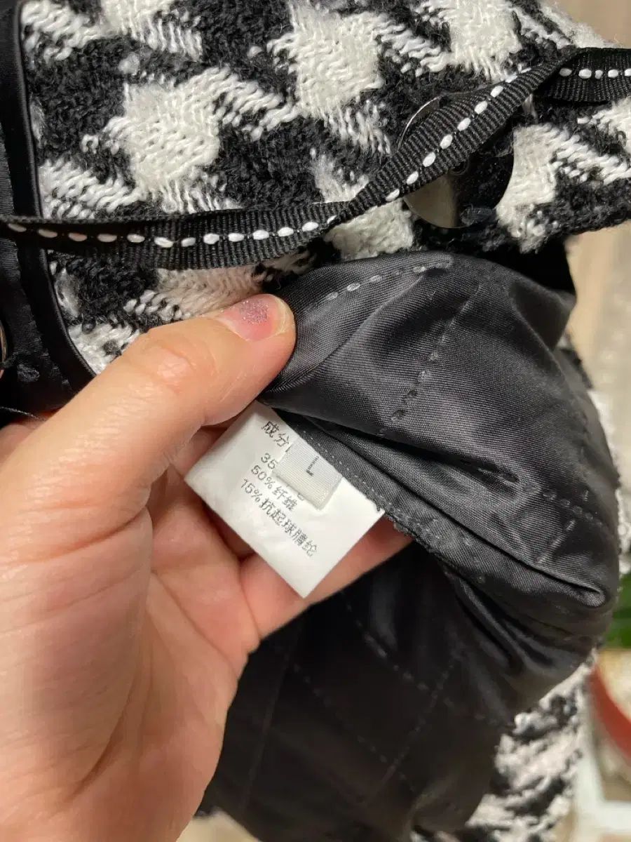 ハウンドトゥース CHECK ジャケット ブラック アンド 白