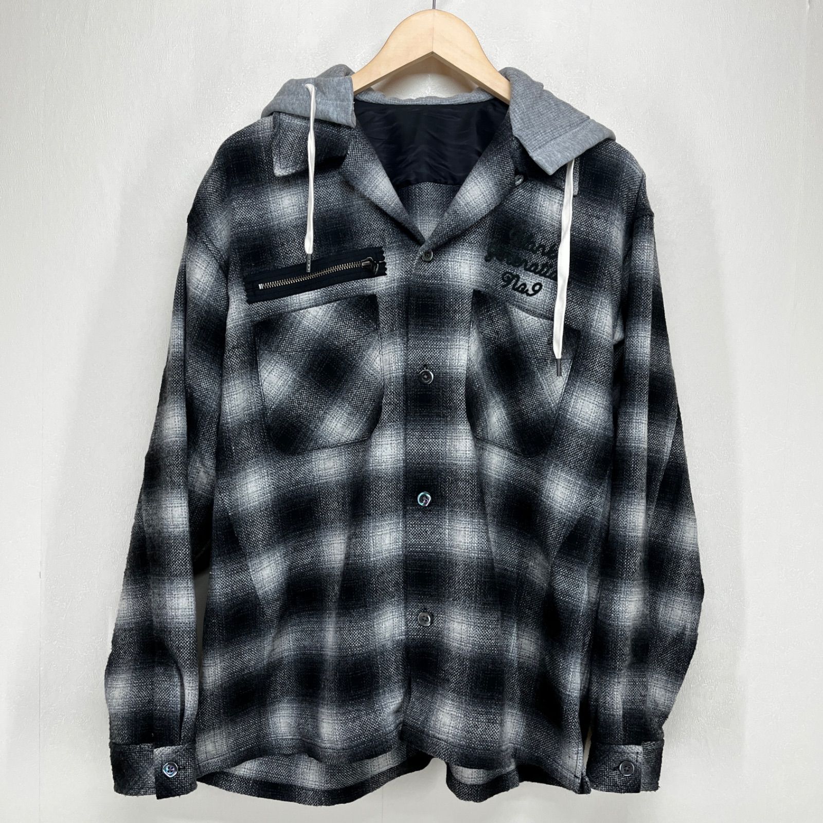 ナンバーナイン HOODED CHECK OPEN COLLA (ブラック/L) - メルカリ