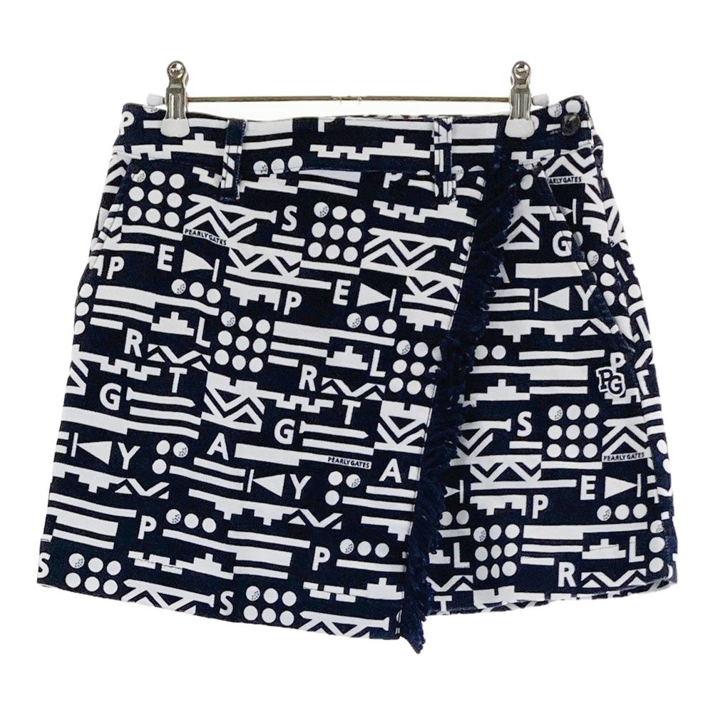 サイズ 0 PEARLY GATES パーリーゲイツ 055 2234114 スカート 総柄 ネイビー系 ゴルフウェア レディース ストスト