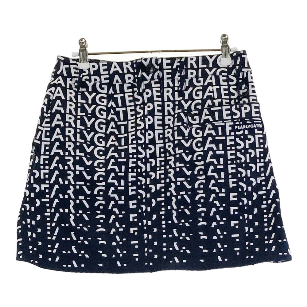 サイズ 00 PEARLY GATES パーリーゲイツ スカート 総柄 ネイビー系 ゴルフウェア レディース ストスト