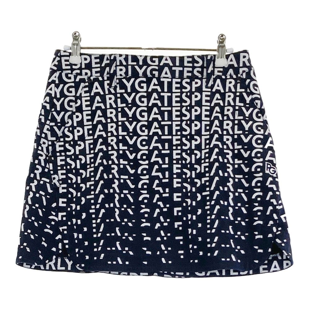 サイズ 00 PEARLY GATES パーリーゲイツ スカート 総柄 ネイビー系 ゴルフウェア レディース ストスト