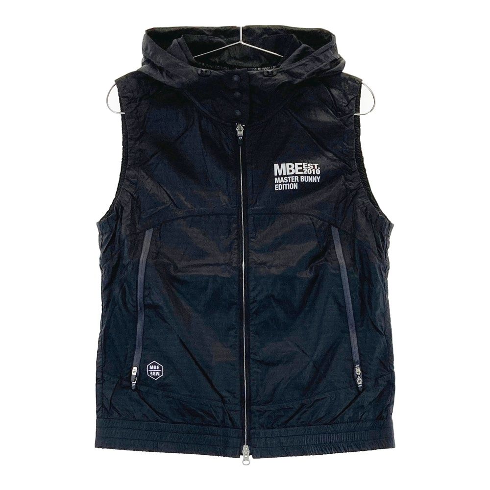 サイズ 2 MASTER BUNNY EDITION マスターバニーエディション モデル フード付 ジップベスト ブラック系 ゴルフウェア レディース ストスト
